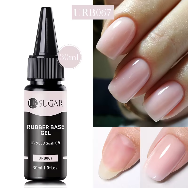 UR SUGAR 30ml Gel de Base en caoutchouc rechargé grande capacité cristal nu rose clair tremper UV LED vernis pour Nail Art Gel construit