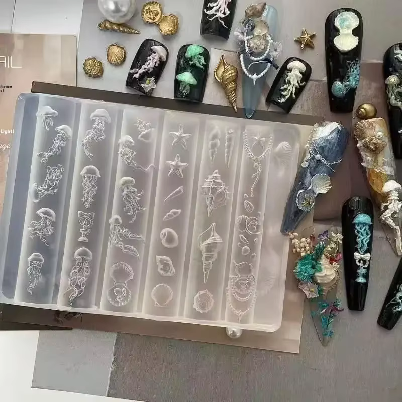 Moule à ongles 3D en Silicone série océan