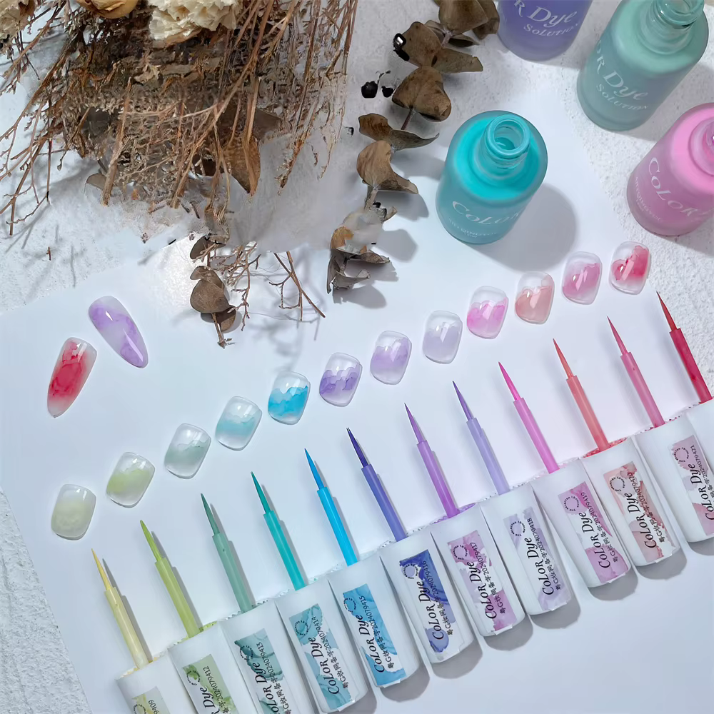 Vernis à ongles gel 15ml effet marbre aquarelle pour motifs floraux DIY