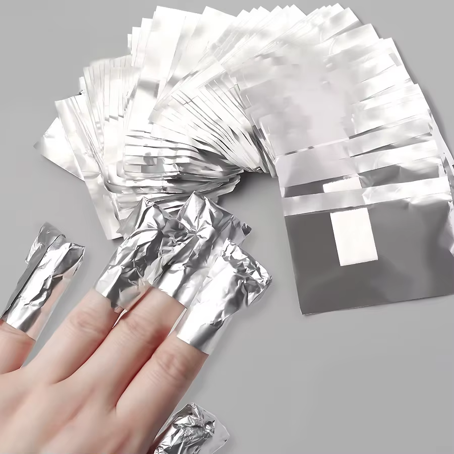 100 pièces sac feuille d'aluminium Nail Art tremper le vernis à ongles enlèvement enveloppes serviette Gel dissolvant