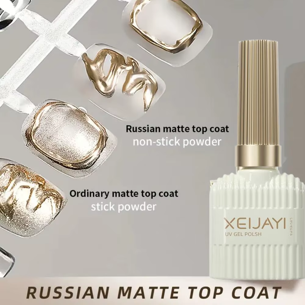 XEIJAYI 1pc 15ml 0.51oz russe mat caoutchouc couche de finition Gel vernis sceau néon Art Design mat Base manteau Gel populaire manucure Gel *