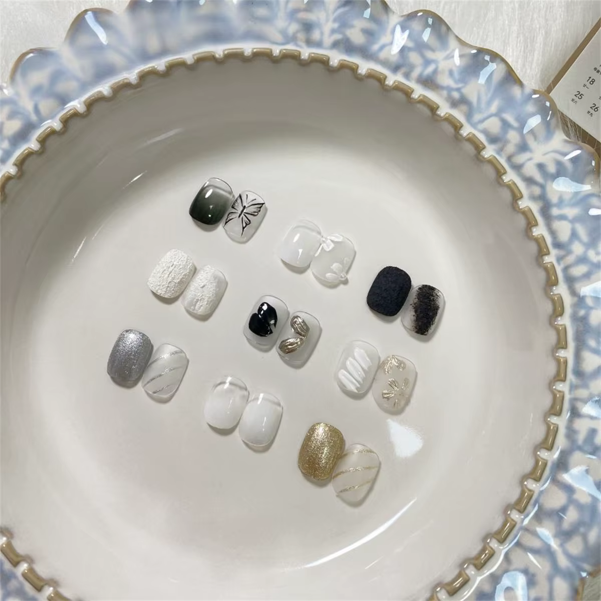 1 pièce de gel vernis à ongles solide noir et blanc