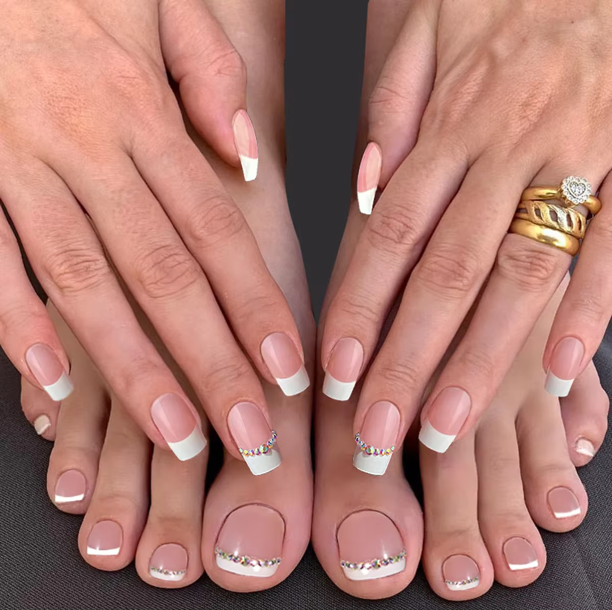 48 pièces presse sur ongles longs carrés et presse sur ongles ensemble