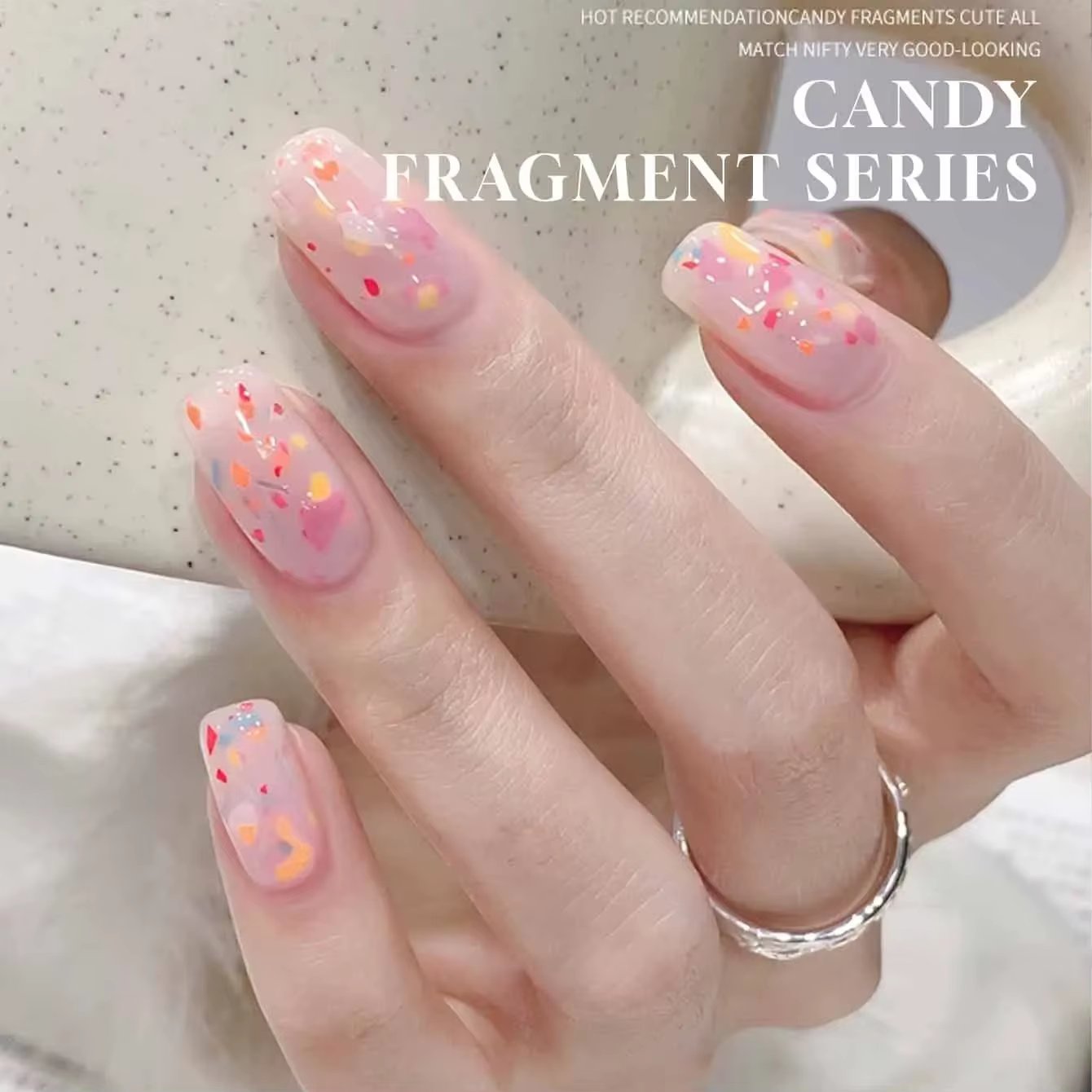 MIANEL 1-16 pièces 12ML Vernis à ongles gelée aux fragments de bonbons japonais d'été