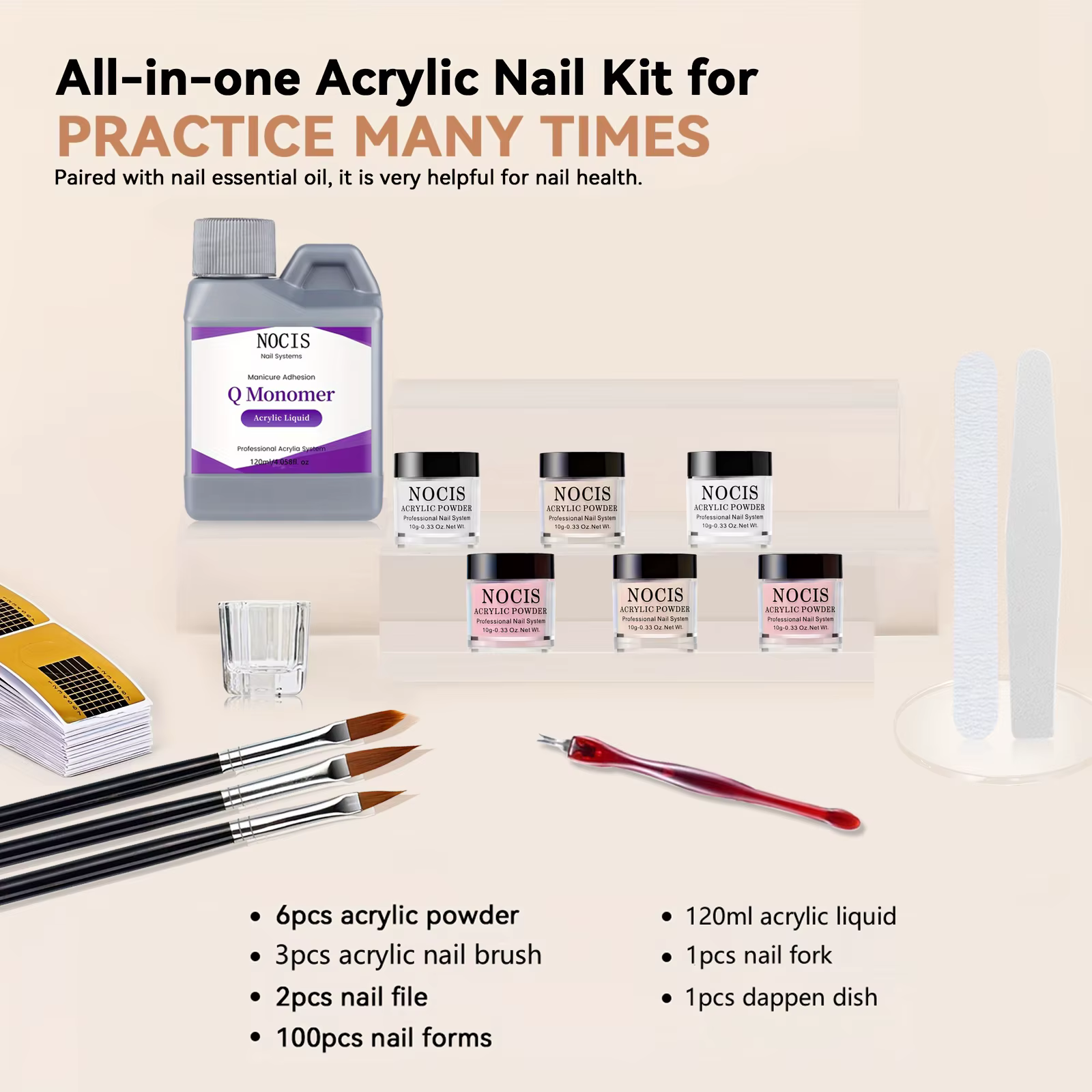Ensemble d'ongles en acrylique