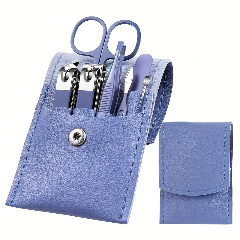 Colourful Portable Travel Case - Manicure Set with Nail Clippers