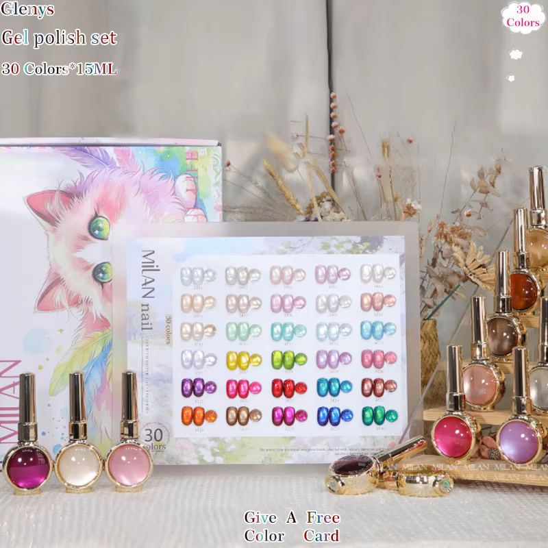 Gel vernis à ongles effet œil de chat 30 couleurs Glenys