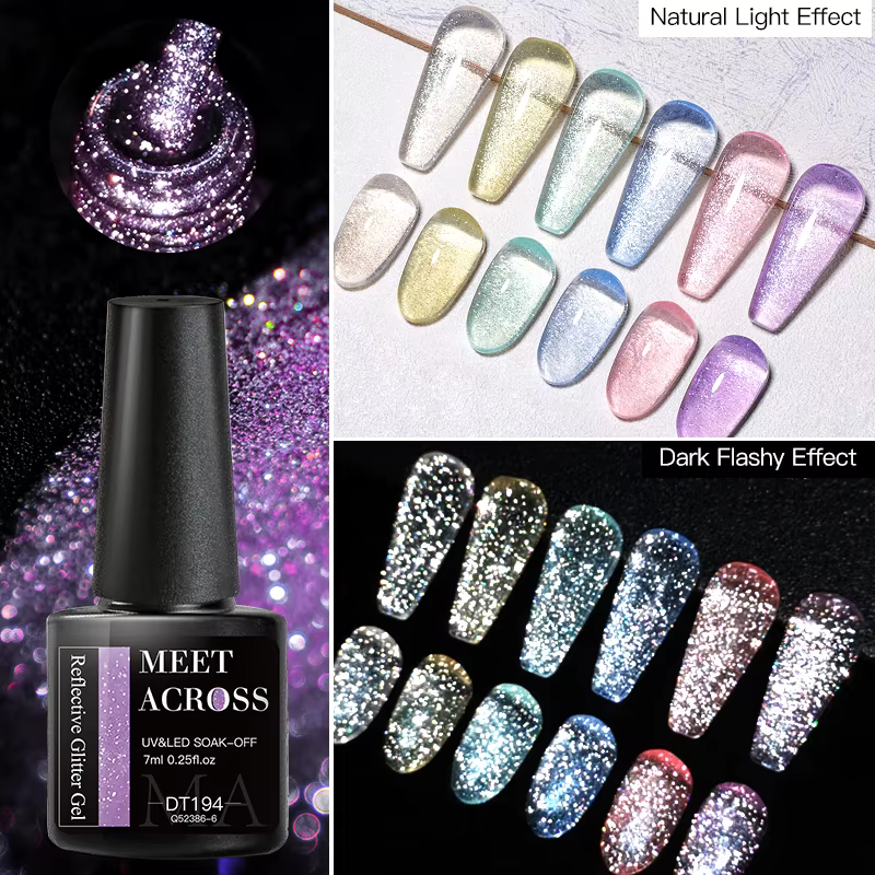 Vernis à ongles en gel réfléchissant à paillettes