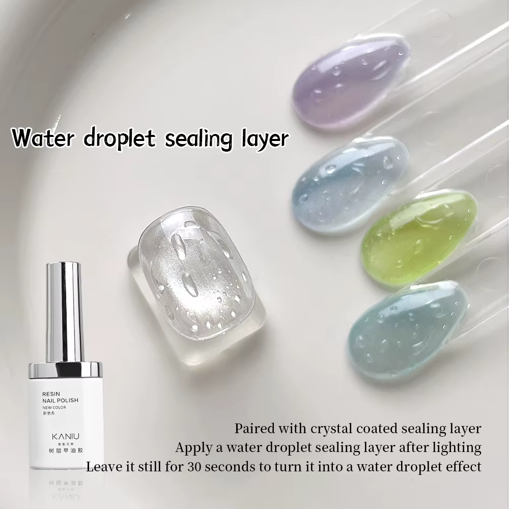 KANIU 12ML Vernis à ongles gel transparent effet goutte d'eau