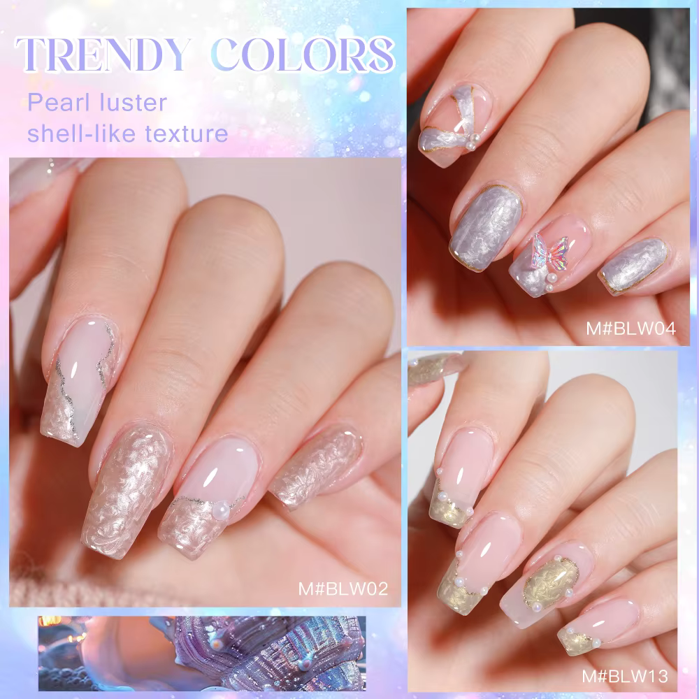 AS 8ml fil coquille Gel vernis à ongles pas ensemble 24 couleurs blanc perle