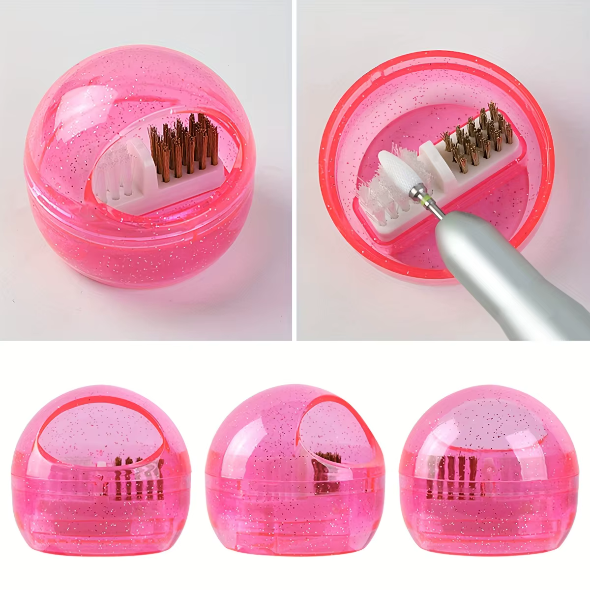 Foret à ongles brosse de nettoyage fil de cuivre enlever la poussière mallette
