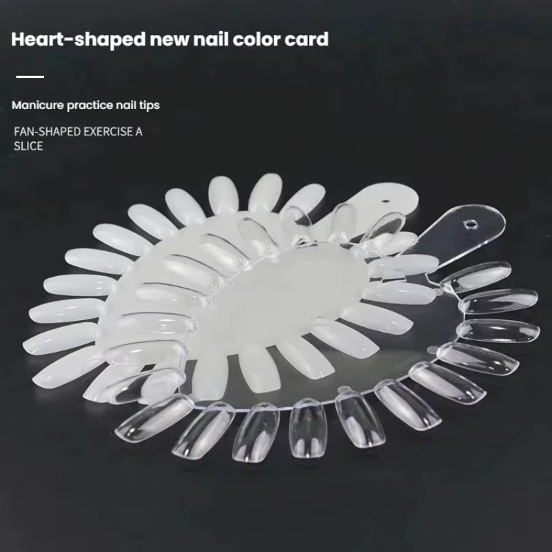 210 conseils d'ongles ABS en forme de coeur clair et naturel faux ongles affichage carte de couleur | pour la pratique