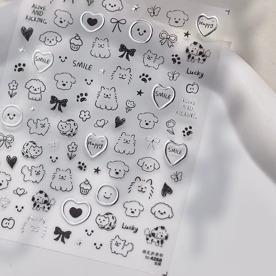 Autocollants coréens pour Nail Art