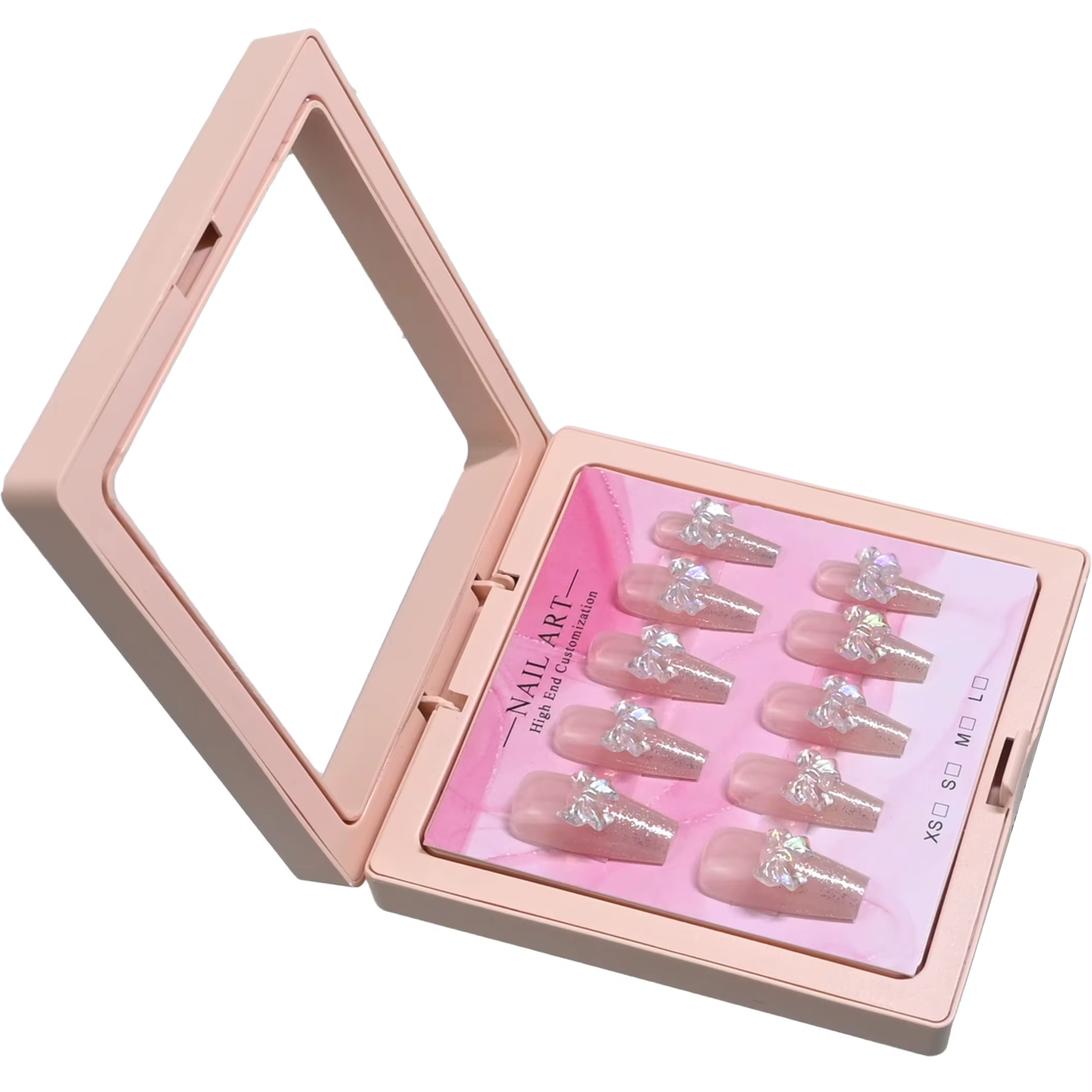 24 faux ongles longs en forme de cercueil