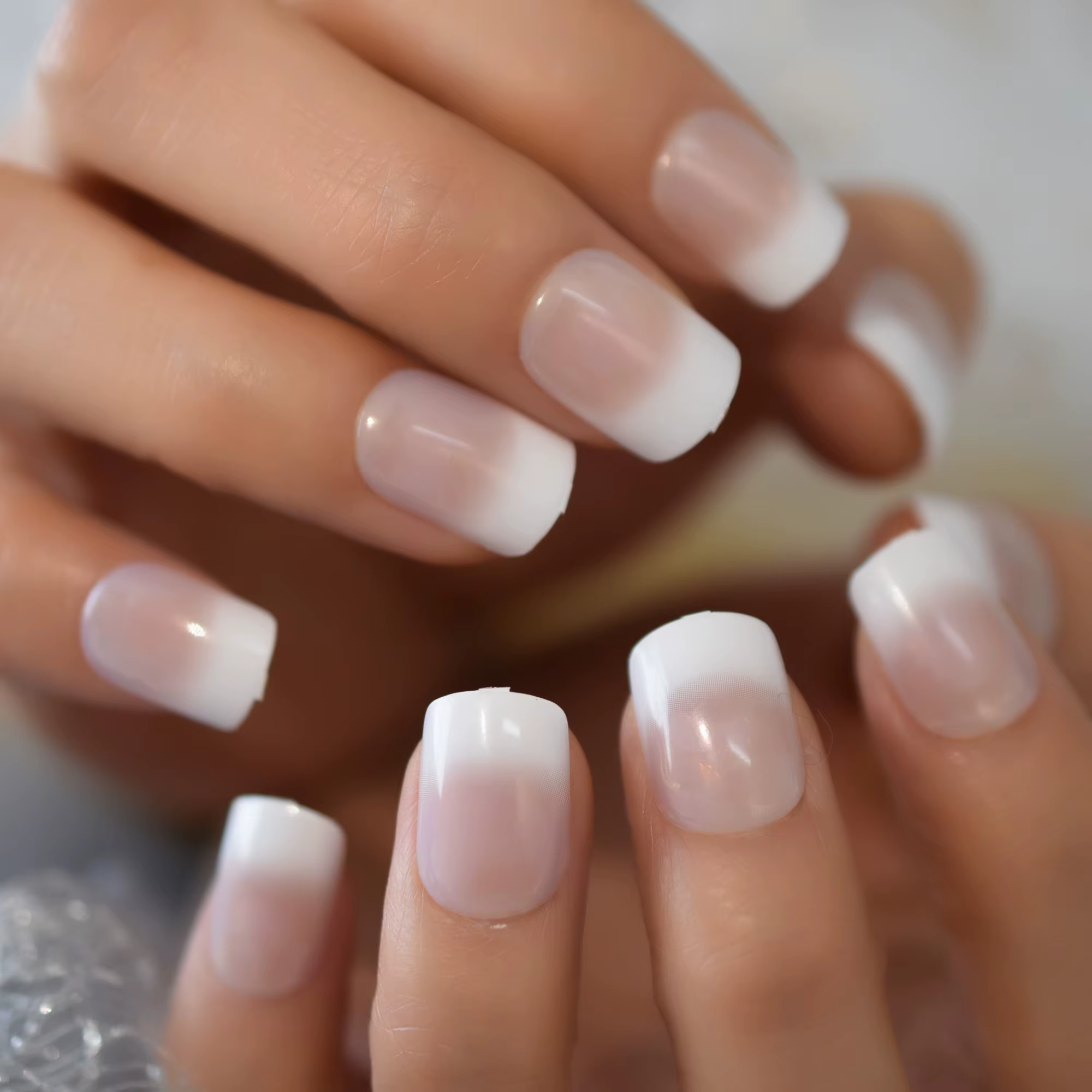 Fench manucure 24 pièces presse sur les pointes des ongles