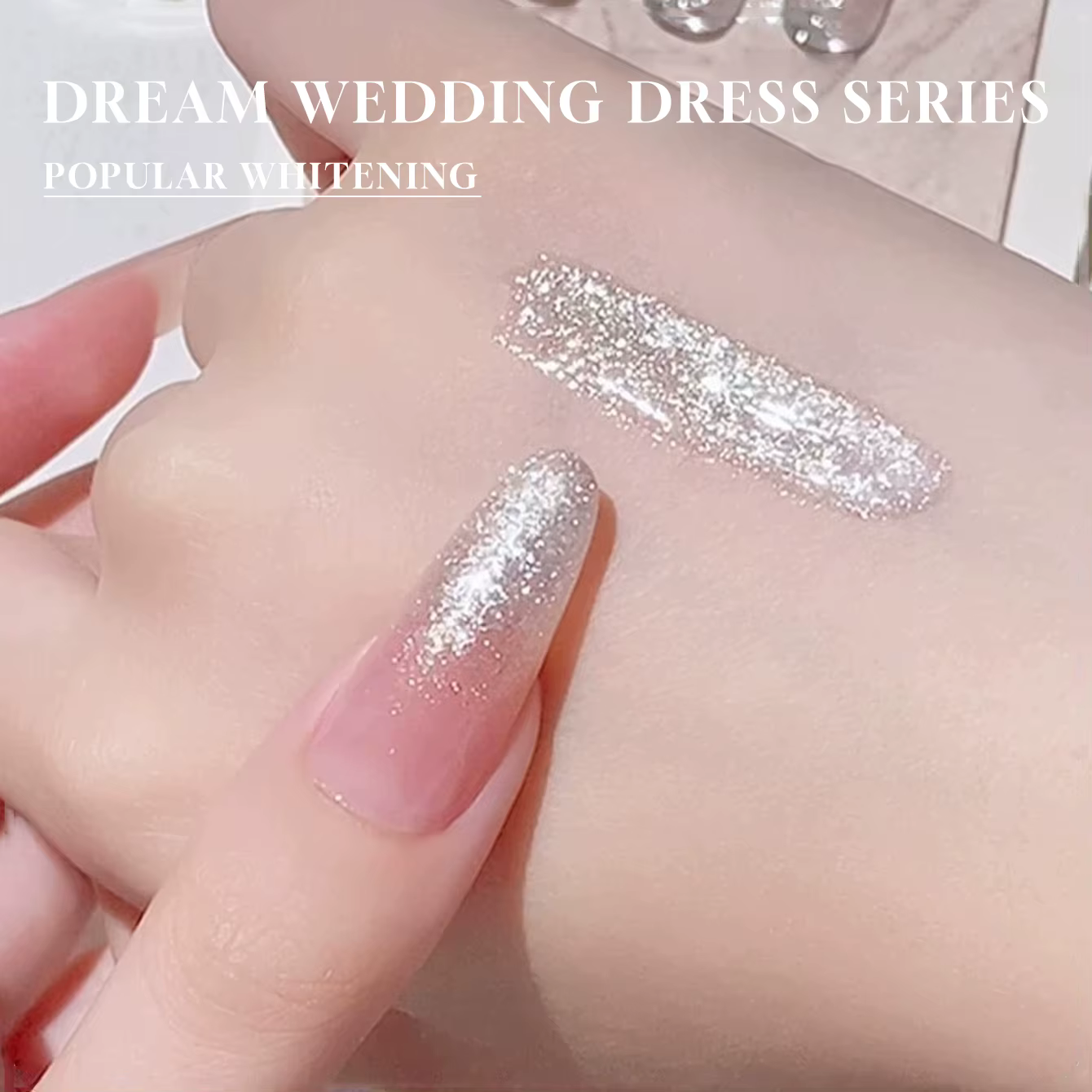 MIANEL 1 pièce 12ML Vernis à ongles gel blanc pailleté à effet scintillant fin