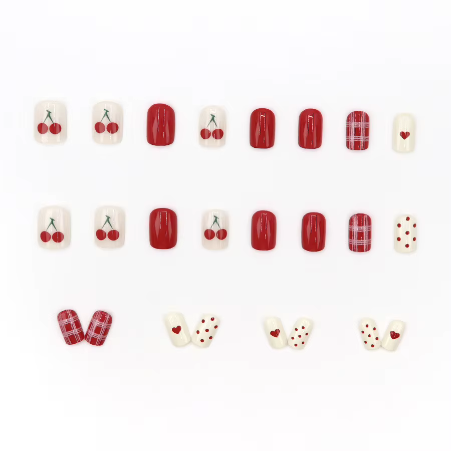 Faux ongles carrés courts pour femmes et filles