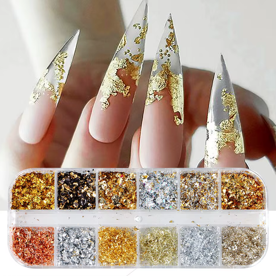 Feuilles d'or pour ongles magnifiques
