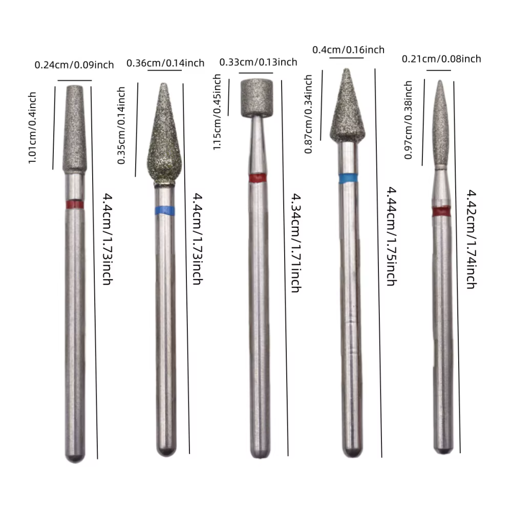 Ensemble de 10 embouts de perceuse à ongles en diamant pour manucure russe – Préparation des cuticules