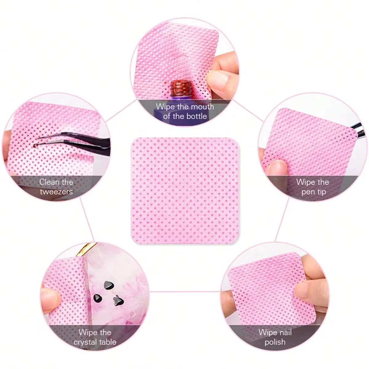 Tampons de coton non pelucheux lingettes dissolvant de vernis à ongles outil de nettoyage