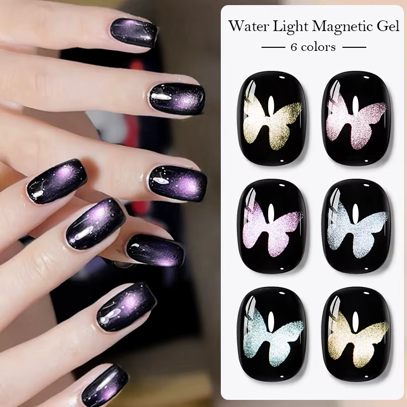 Vernis à ongles Gel magnétique chat lumière d'eau effet de perle de verre coloré Semi Permanent tremper UV LED Gel