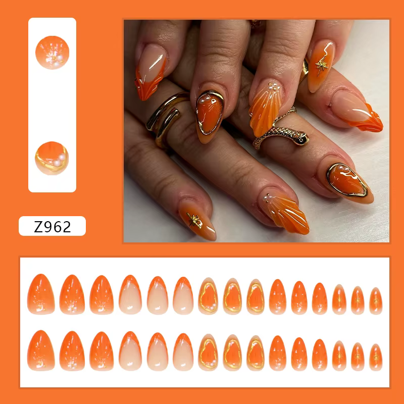 Faux Ongles au Design Baroque localité en Forme de Coquille d'Océan