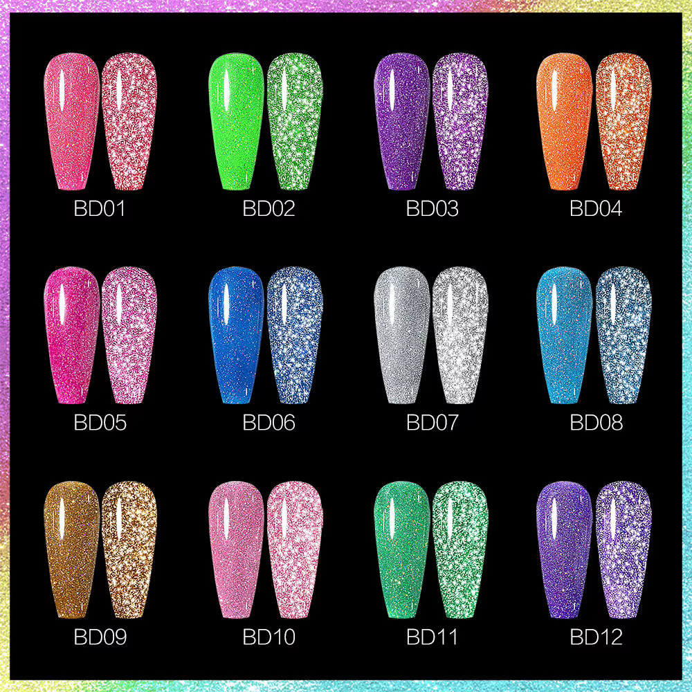 Venalisa vernis à ongles Gel à paillettes réfléchissantes couleur néon couverture complète Pigment Nail Art manucure