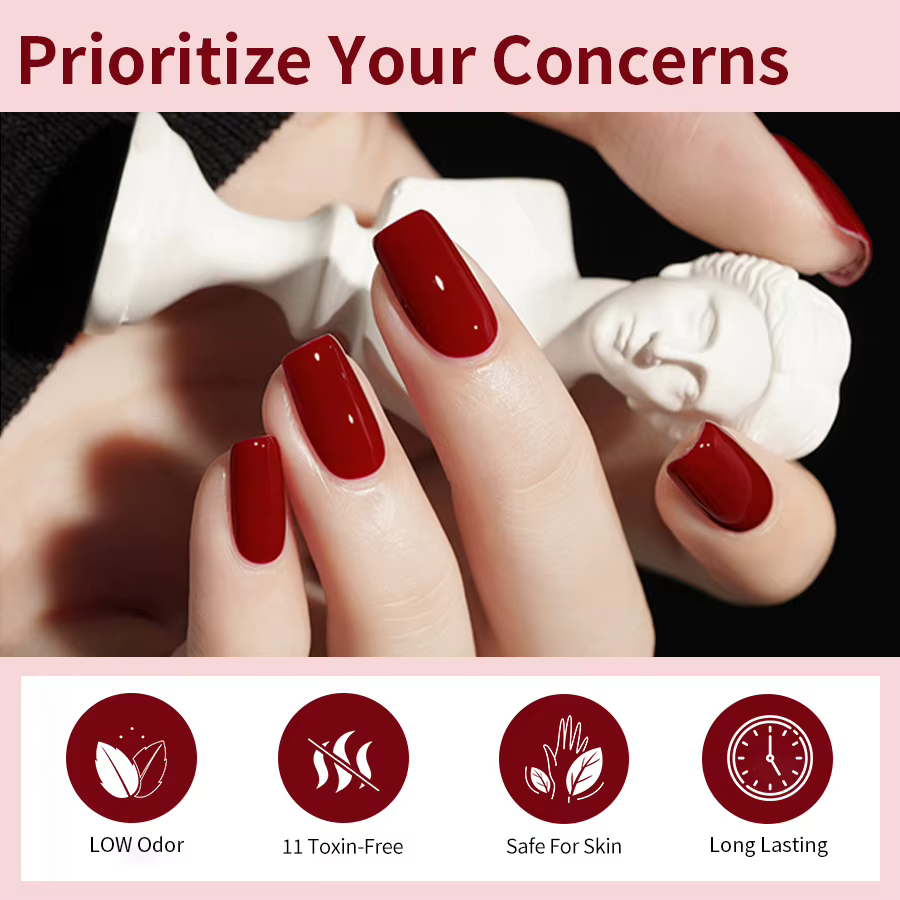 RS NACanon-Verhéritage à Ongles Gel UV Rouge à Paillettes Magnétiques