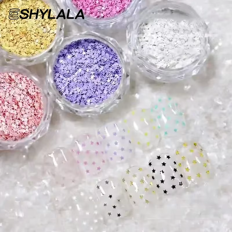 1 pot 1mm Mini étoile scintillante ongles paillettes scintillantes décoration