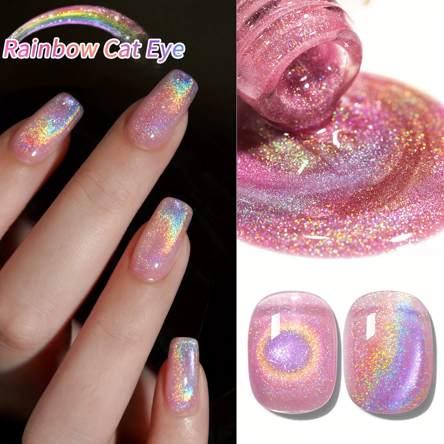 Vernis à ongles gel Rainbow Cat's Eye de 15Ml