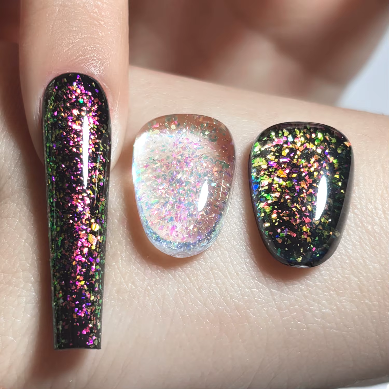 KODI JYJ Aurora opale sans lingette couche de finition vernis uv semi-permanent paillettes Gellac 12ml manucure coloré
