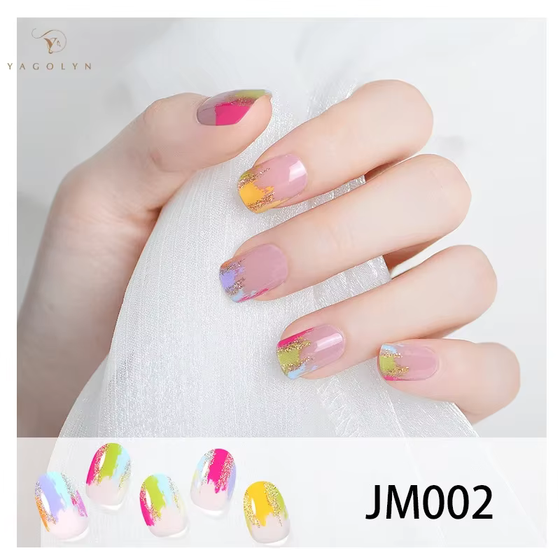 20 Tips Autocollants d'ongles semi-durcis pour manucure française