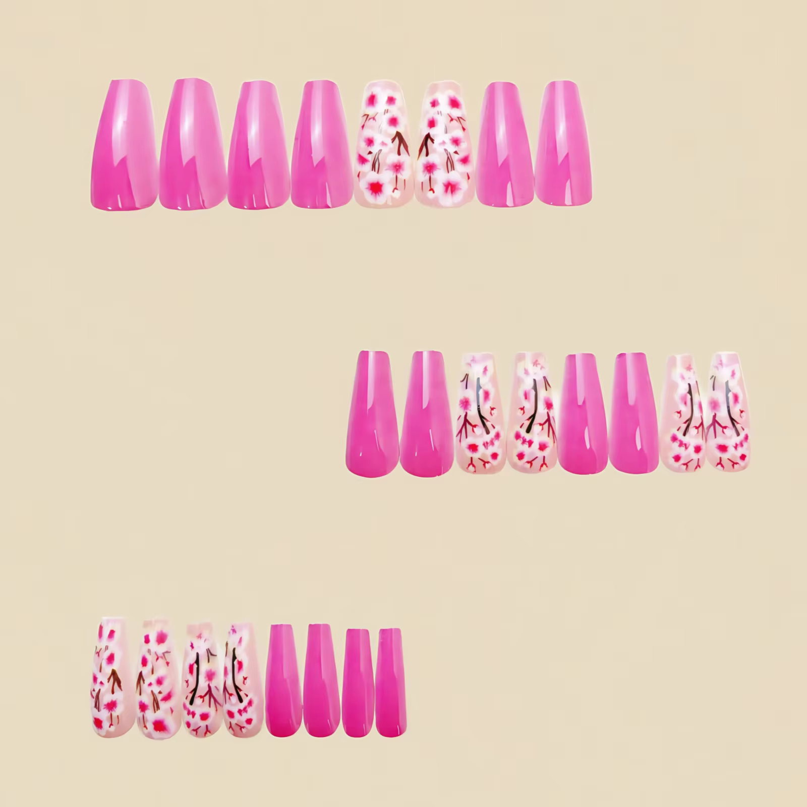 Faux ongles moyens pour femmes et filles