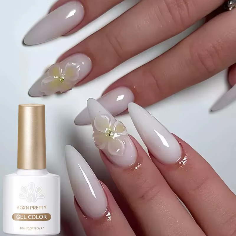 BORN PRETTY 10ml gelée laiteuse blanc Gel vernis à ongles translucide Semi Permanent tremper UV LED Gel