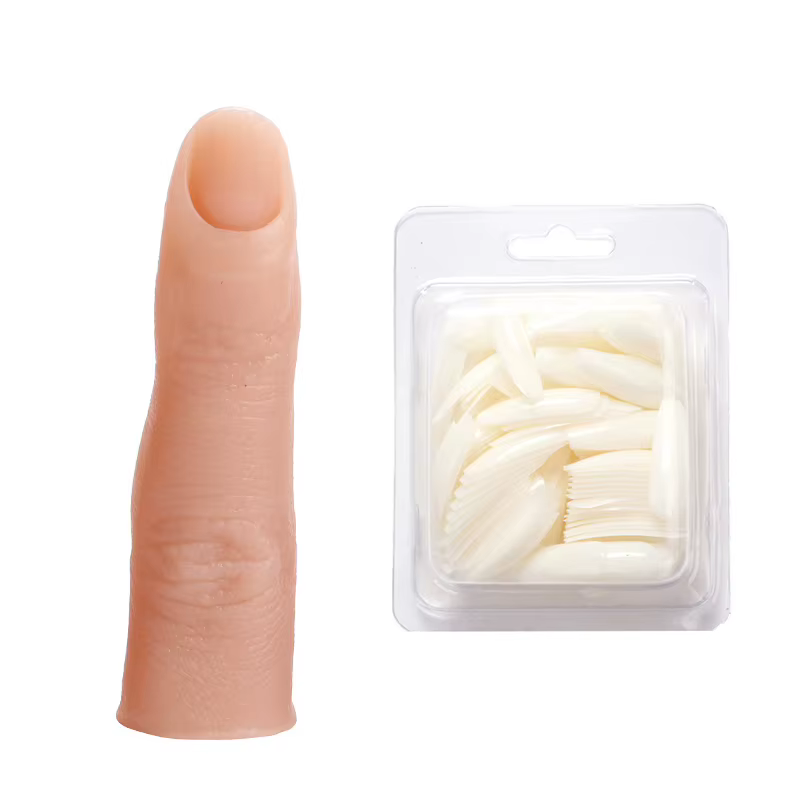Outil de modèle de doigt d'entraînement en silicone pour ongles