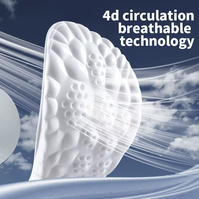 Semelles intérieures de sport pour chaussures, technologie Cloud 4D, semelle en PU, coussin d'absorption des chocs doux et respirant, semelles orthopédiques de course