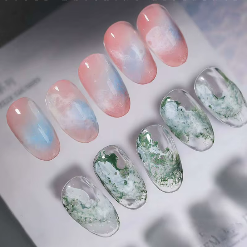 Vague Gel ongles tache rapide spécial Halo colorant Nail Art trou de bulle Gel 7 couleurs pour marbre