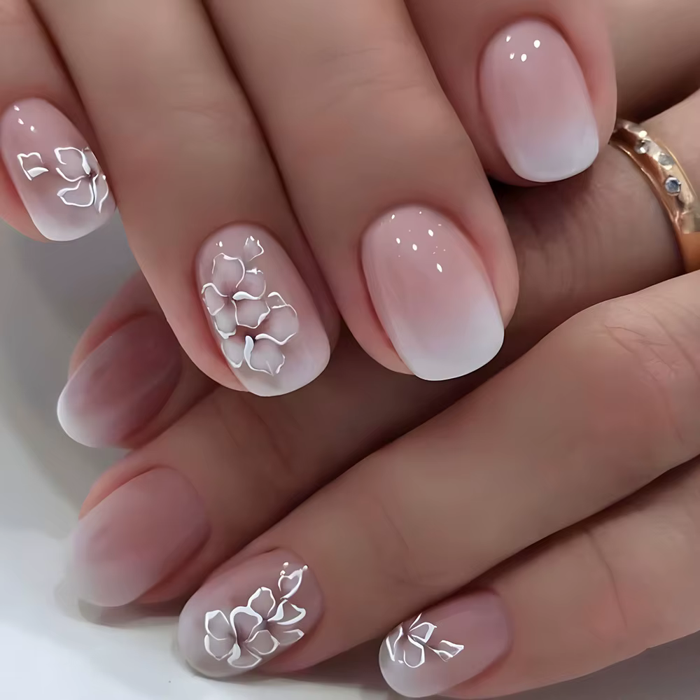 Faux Ongles Courts à Presser pour la Saison Printemps Été