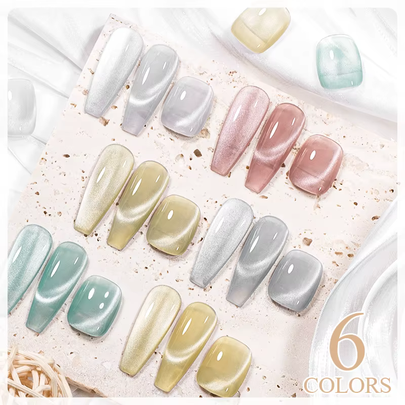 MSRUIOO 8ml clair de lune chat magnétique vernis à ongles paillettes rose argent Semi Permanent Style français Nail Art