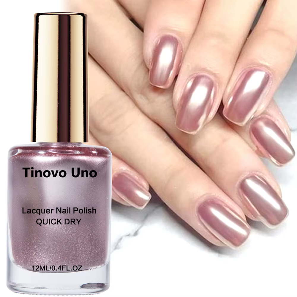 Tinovo Uno vernis à ongles métallique or Rose renforcement