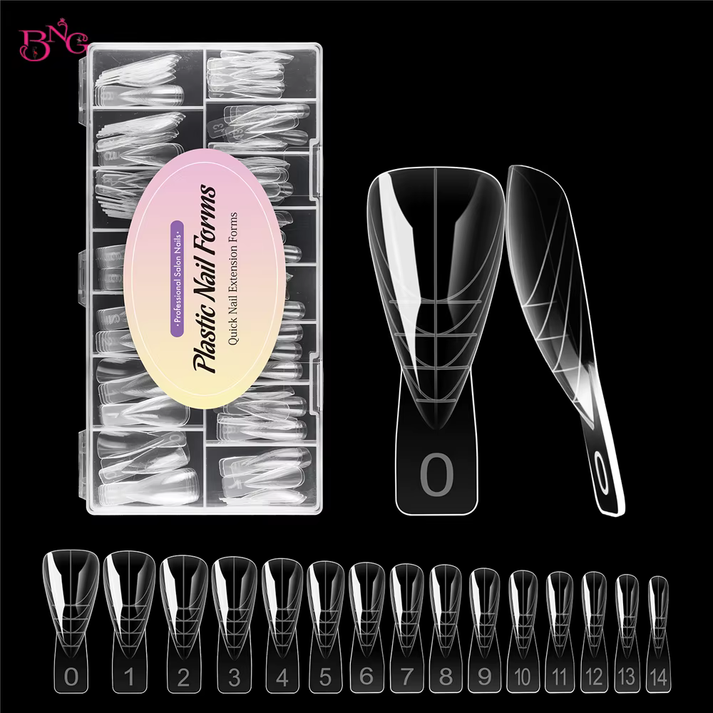 BNG 150 pièces Moules à ongles doubles en polygel pour extension