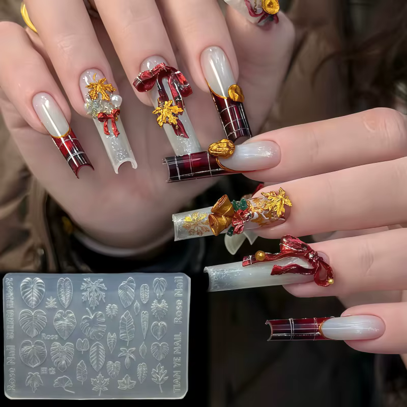 Moule d'art d'ongle sur le thème de la forêt tropicale