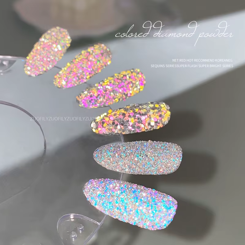 Poudre à ongles diamant réfléchissante