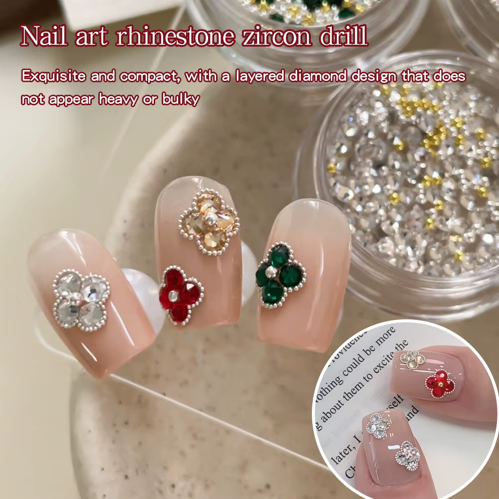 KANIU 1 Boîte de Strass pour Ongles en Zircon