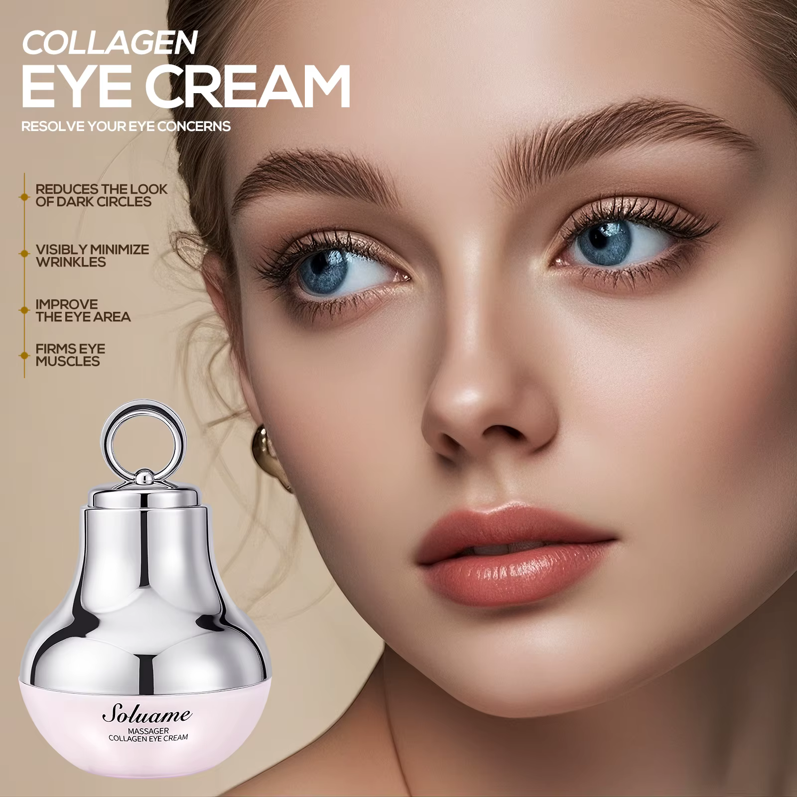 Ensemble de crème pour les yeux et crème pour le cou, Massage au collagène, Contour des yeux hydratant et raffermissant, Lotion pour le cou avec rouleau de Massage, facile à absorber