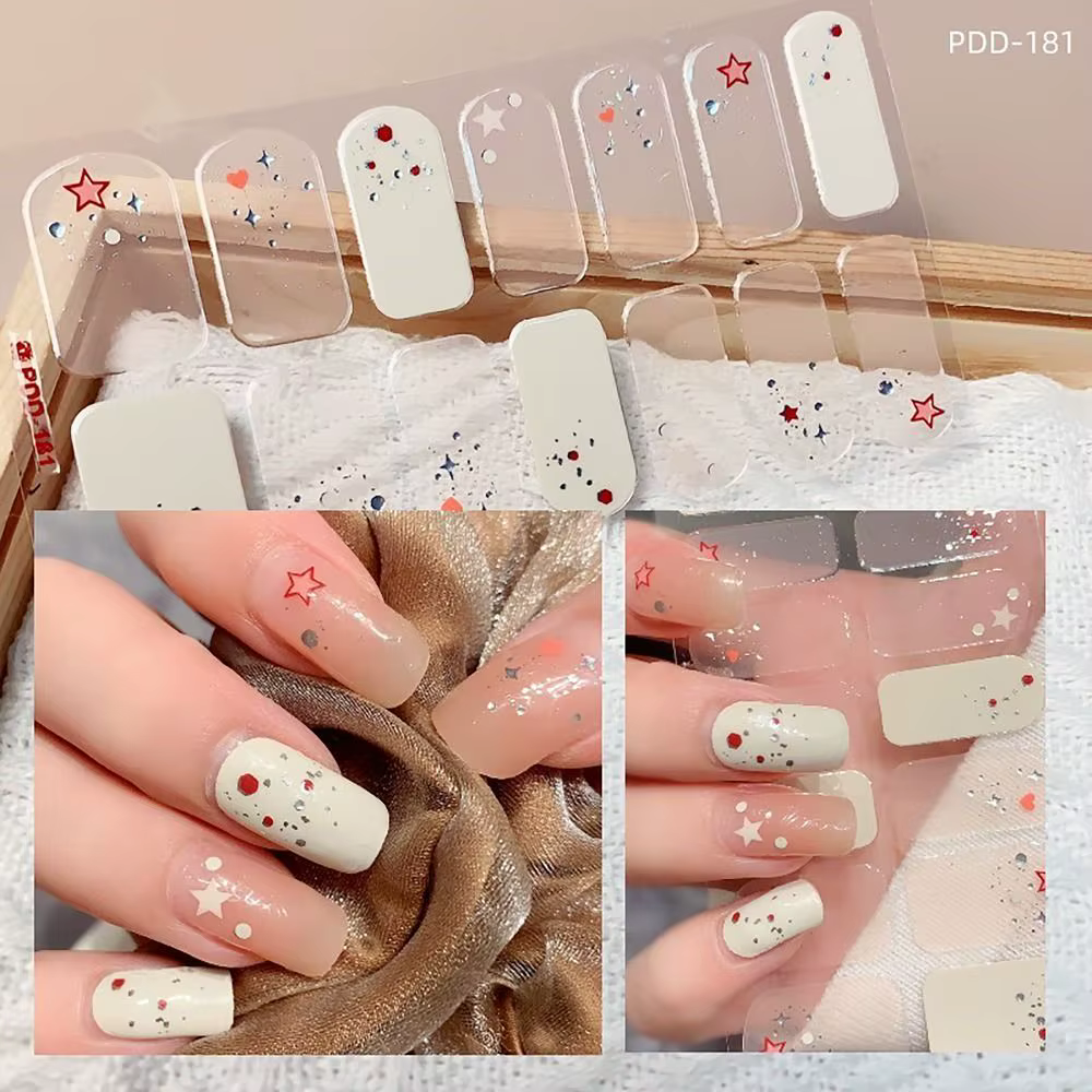 14 bandes d'autocollants pour ongles en Gel