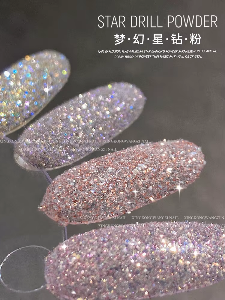 Poudre de diamant cristal pour ongles dorés