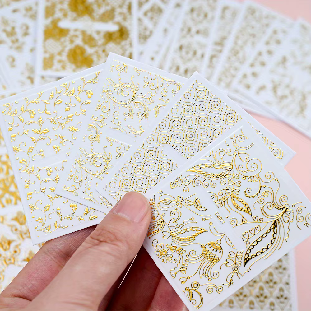 30 feuilles d'autocollants de manucure en dentelle