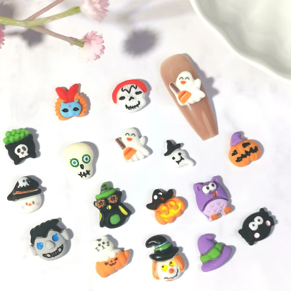 Mélange d'ornements d'ongles pour Halloween