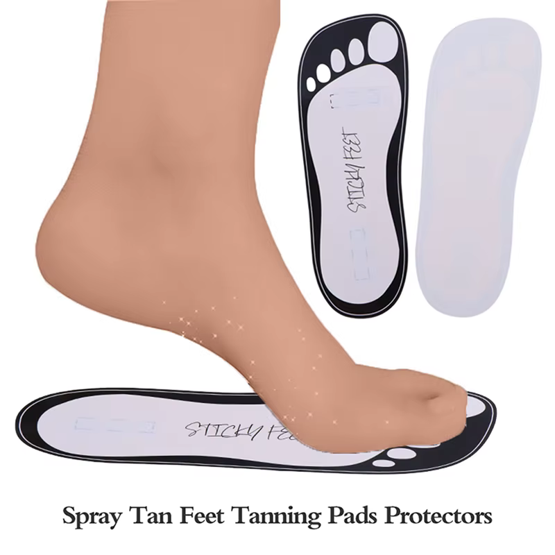 ♥ 20 Pièces de Protège-Pieds Adhésifs Jetables pour Bronzage, Tampons Autocollants pour Bronzage par Pulvérisation, Accessoires Corporels 11 pouces